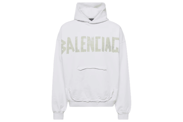 Balenciaga Tape Type Ripped cotton fleece hoodie