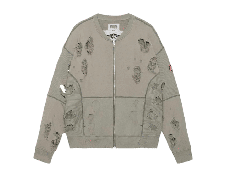 Cav Empt Plague Wide Rib Cut Zip Sweat Grey