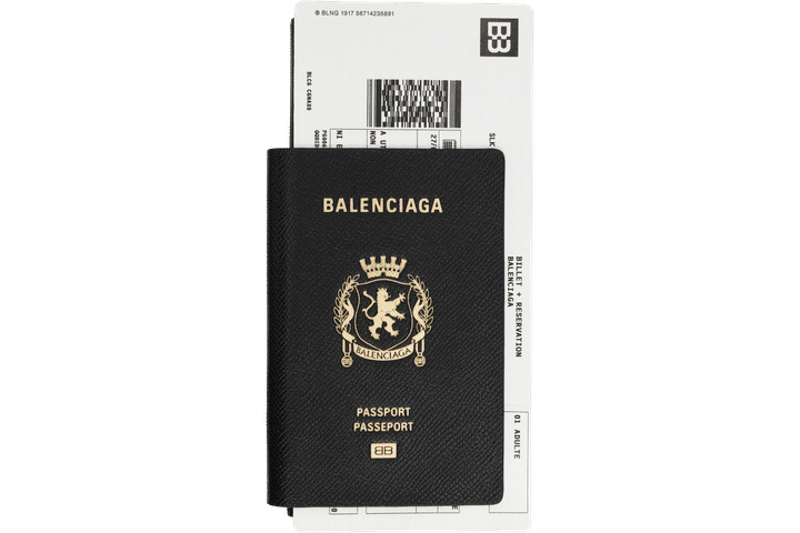 Balenciaga Black Passport Long 1 Ticket Wallet